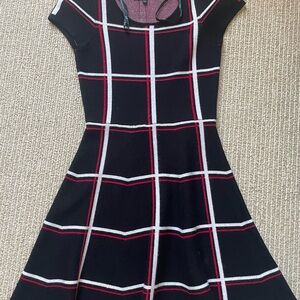 My Michelle Black and Red Plaid Kids Formal Dress
